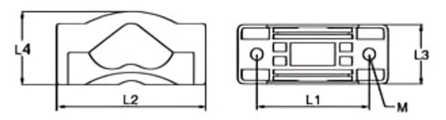 Plastic Cable Cleat - Trefoil Type - Technical Drawing